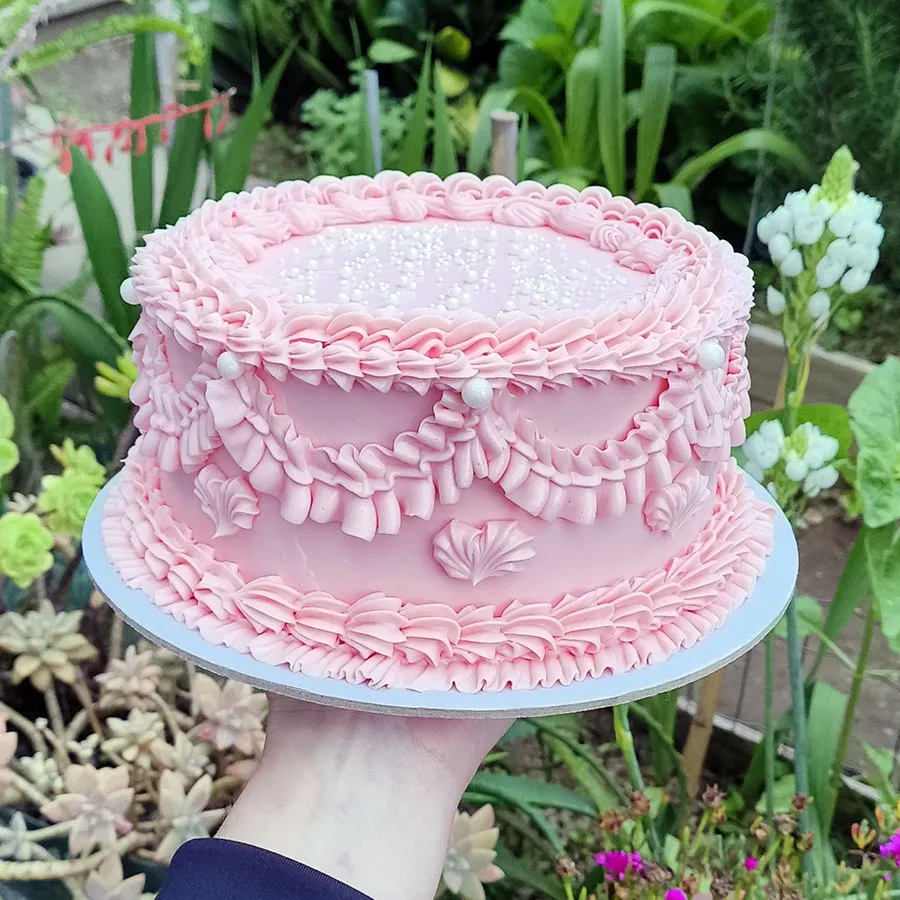 Bolo de aniversário rosa